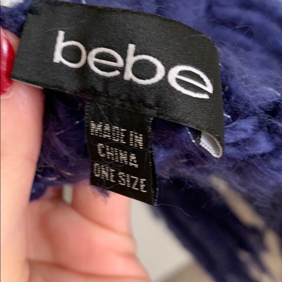 Bebe Navy and Silver Sparkle L Scarf - Picture 4 of 4